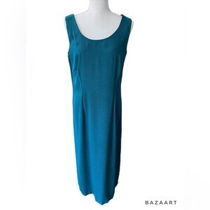 🔥🔥Vintage K Studio Dress Size 12 Green Polyester Sleeveless Womens